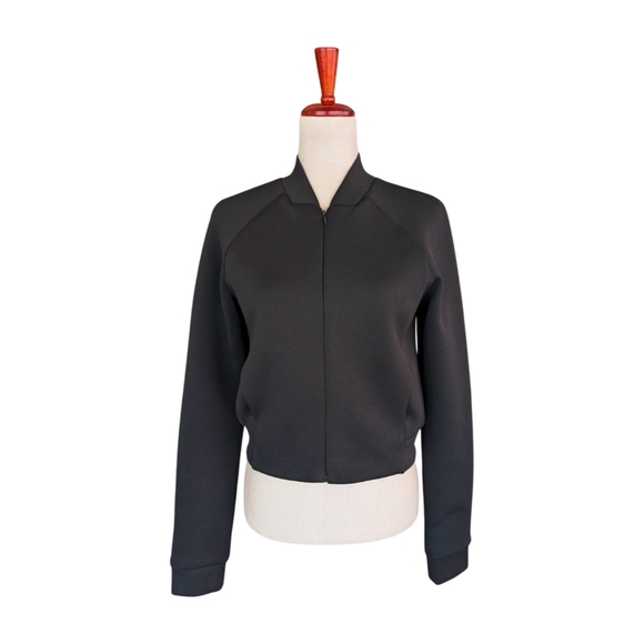 T by Alexander Wang Black Neoprene Scuba Bomber Jacket Size Small - Picture 1 of 10